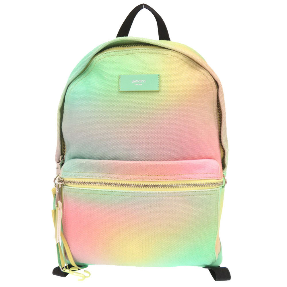 Jimmy Choo Wilmar Gradient Canvas Leather Multicolor Backpack Daypack 1482